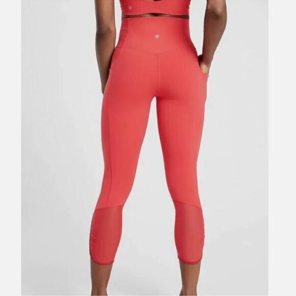 Athleta Salutation Stash Pocket II Capri Red LT Tall - Picture 1 of 7